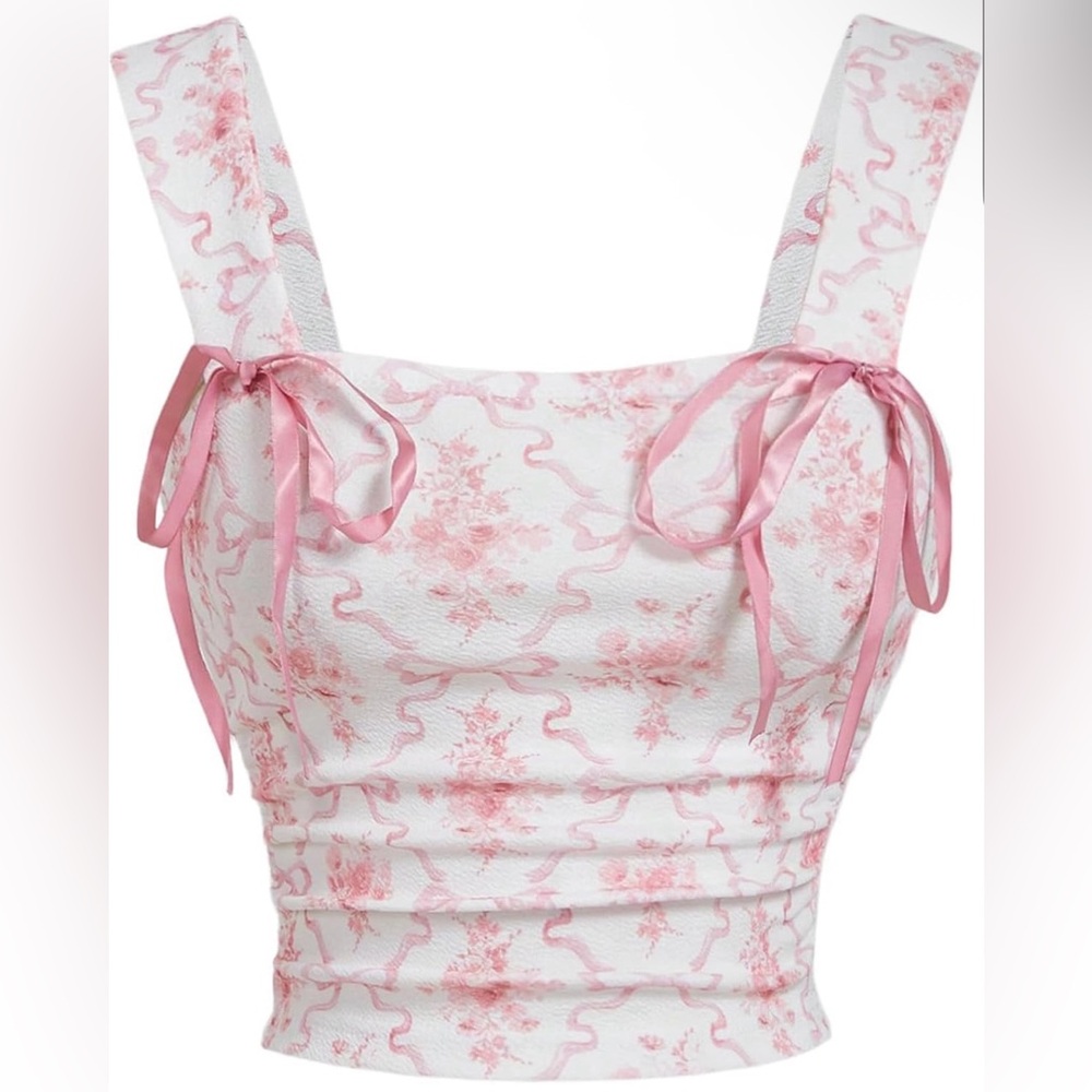 Make Me Chic - NWT - Pink Floral Tank Top